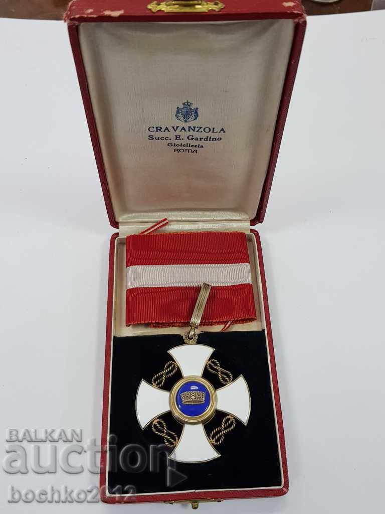 Ordinul Coroanei italiene rar din argint cu cutie și panglică - 7