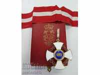 Rare Italian silver Order of the Crown with box and ribbon