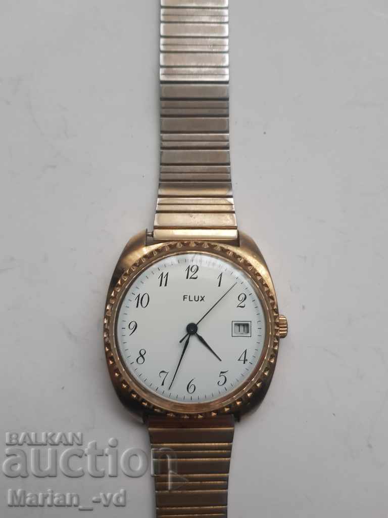 Мъжки механичен  позлатен  часовник Flux  17 jewels