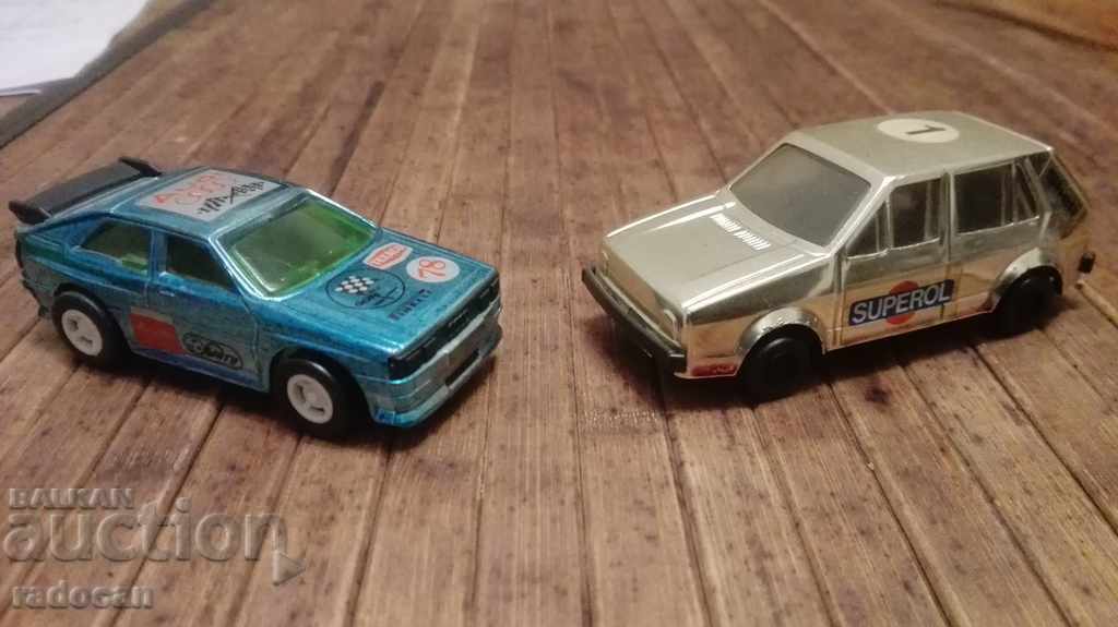 Audi Coupe Quatro and VW Golf toys, prams