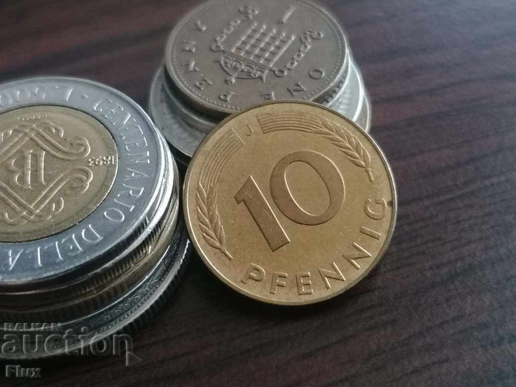 Monedă - Germania - 10 pfennigs 1978; Seria J