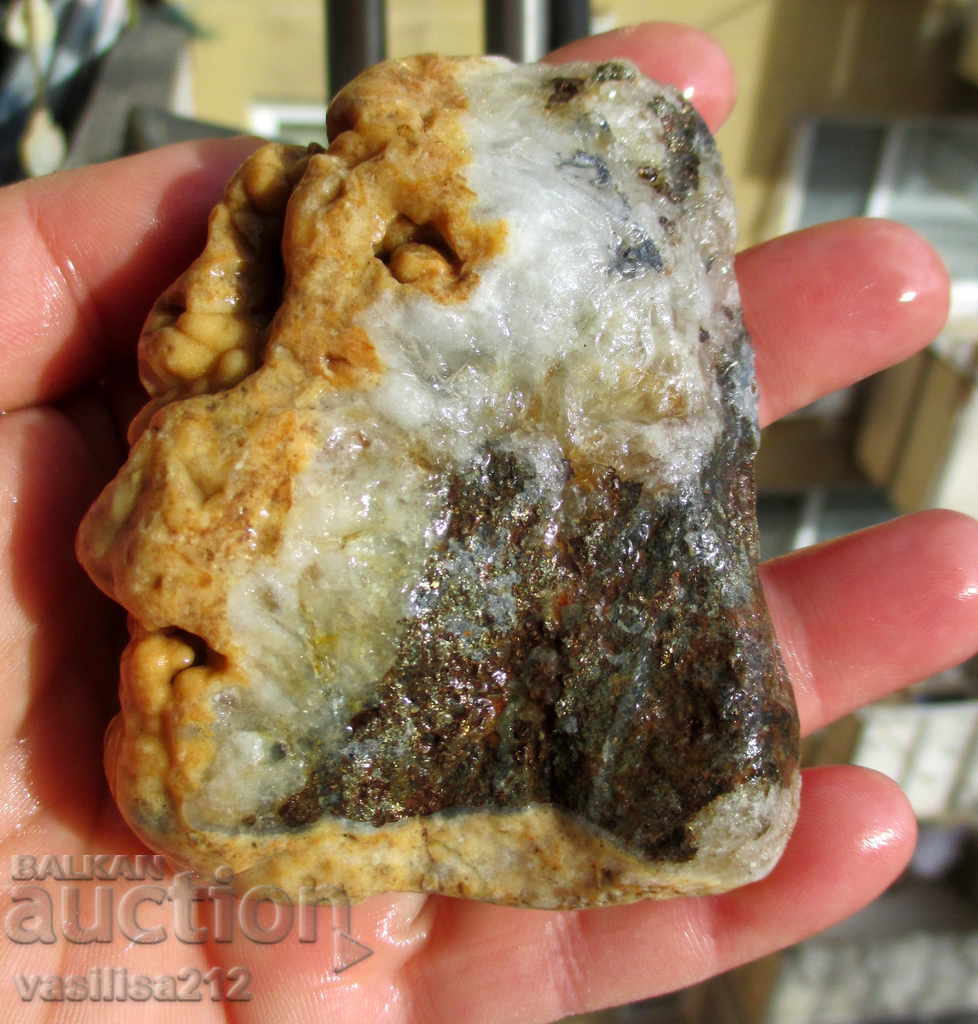 Mineral with pyrite, cut with price 5.00 BGN | € 2.56 Mineral with pyrite, cut with price 5.00 BGN | € 2.56
