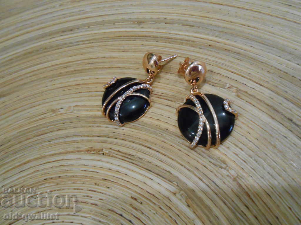 Wonderful silver earrings with gold and stones SUPER elegant with price 159.00 BGN | € 81.30 Wonderful silver earrings with gold and stones SUPER elegant with price 159.00 BGN | € 81.30