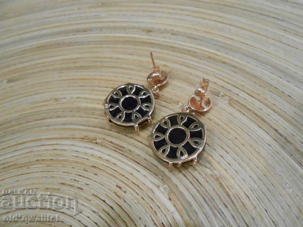 Auction Wonderful silver earrings with gold and stones SUPER elegant Auction Wonderful silver earrings with gold and stones SUPER elegant