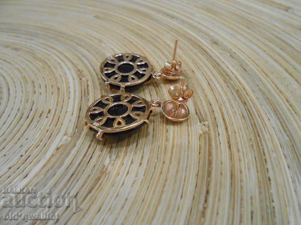 Delivery of Wonderful silver earrings with gold and stones SUPER elegant Delivery of Wonderful silver earrings with gold and stones SUPER elegant