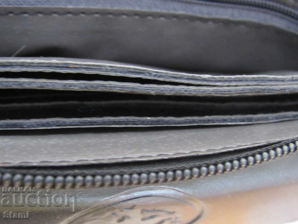 Geanta 2 in 1 dama din piele naturala - neagra, noua, Mongolia - 7