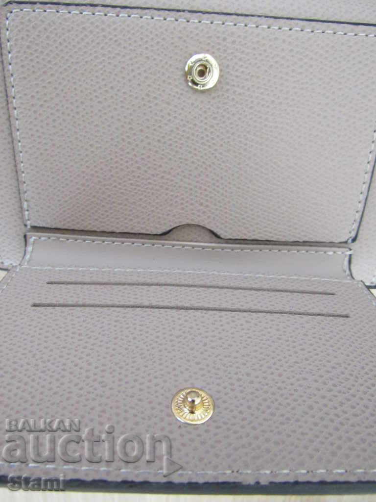 Auction Women's 2 in 1 purse made of genuine cappuccino leather, Mongolia Auction Women's 2 in 1 purse made of genuine cappuccino leather, Mongolia