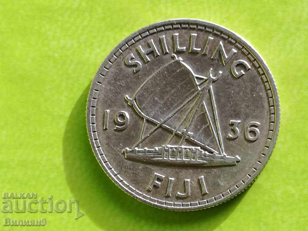 1 șiling 1936 Fiji Silver Mn. Rar