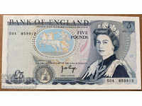 England 5 Pounds 1971-91 Pick 378b Ref 9919