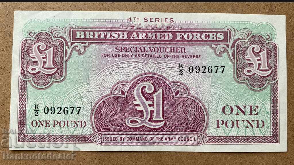 Forțele armate britanice 1 Pound 1962 Seria 4 Pick M36a Ref 267
