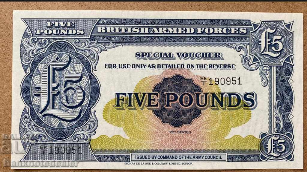 British Armed Forces 5 Pounds 1958 2nd Series Pick M23