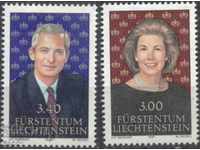 Чисти марки Принц Ханс-Адам и принцеса Мария 1991 Лихтенщайн