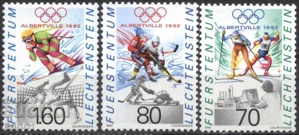 Чисти марки Олимпийски игри Албервил 1992 Лихтенщайн 1991