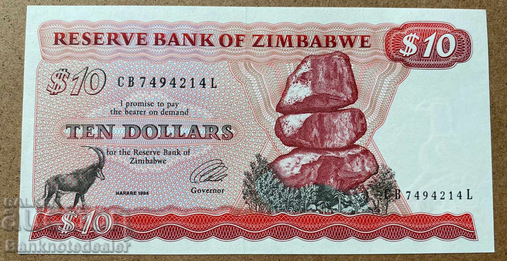 Zimbabwe 10 Dollars 1994 Pick 3 Ref 4214 Unc