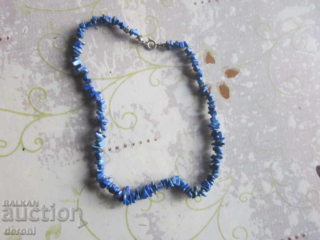 Silver necklace necklace with lazurite stones - 5 Silver necklace necklace with lazurite stones - 5