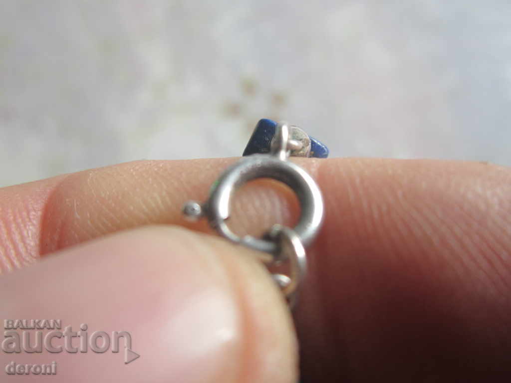 Silver necklace necklace with lazurite stones - 6 Silver necklace necklace with lazurite stones - 6