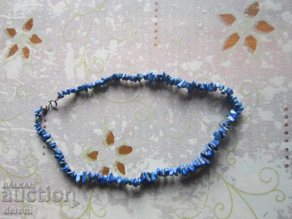 Silver necklace necklace with lazurite stones - 7 Silver necklace necklace with lazurite stones - 7
