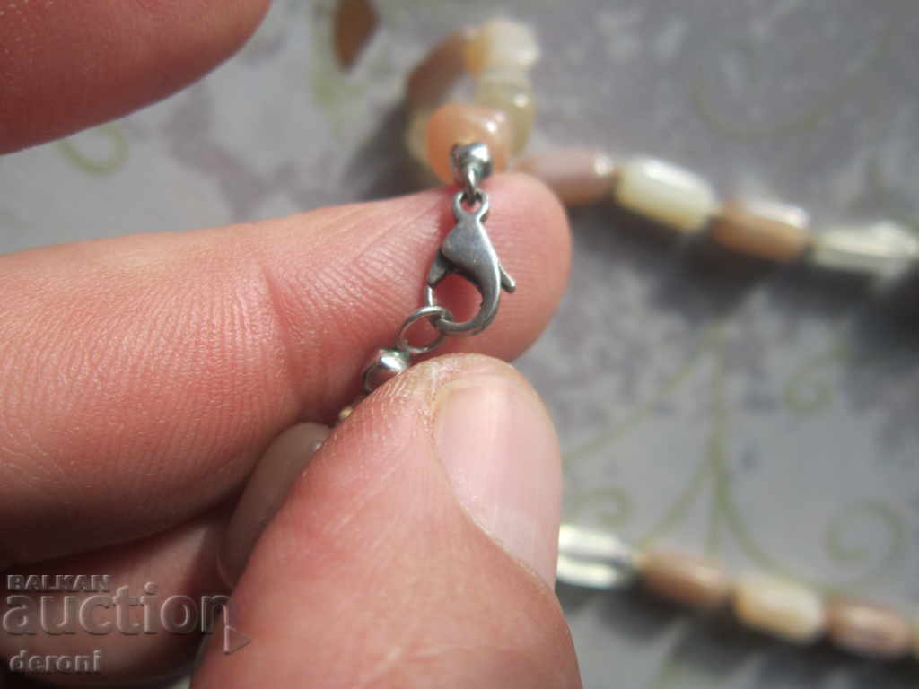 Silver necklace necklace with cat's eye stones with price 30.00 BGN | € 15.34