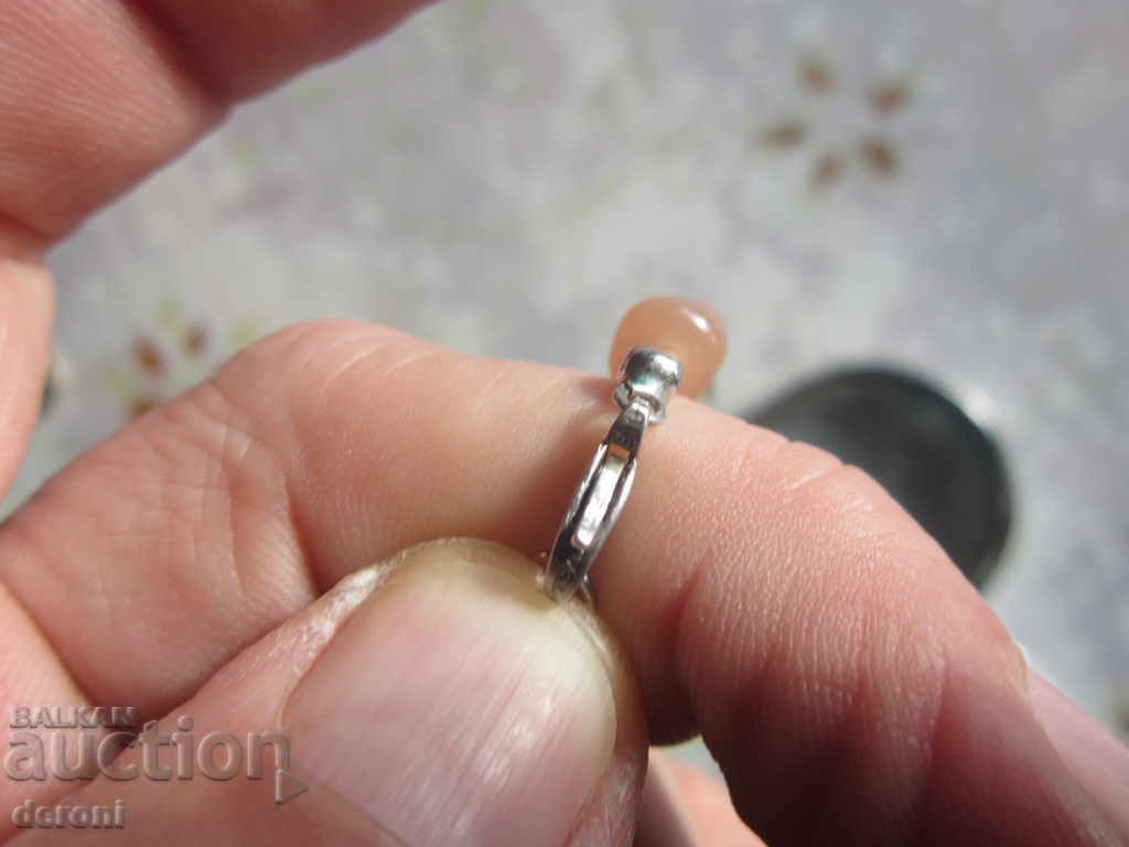 Auction  Silver necklace necklace with cat's eye stones