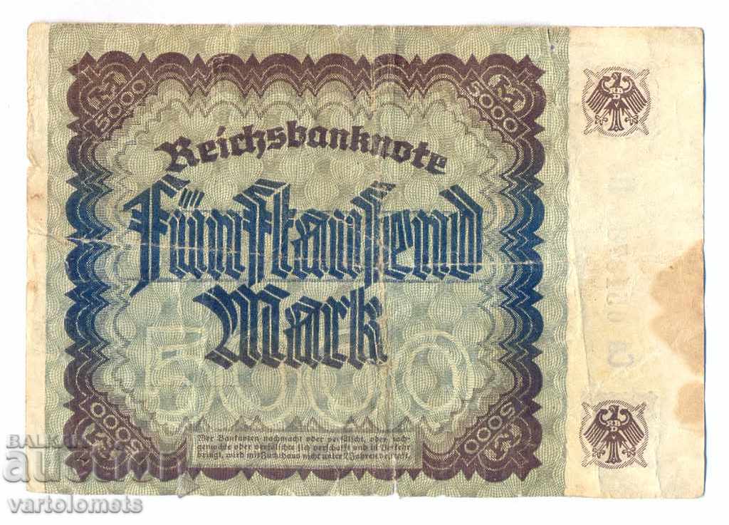 5000 MARK GERMANY REICHSBANKNOTE 1922 with price 4.00 BGN | € 2.05 5000 MARK GERMANY REICHSBANKNOTE 1922 with price 4.00 BGN | € 2.05