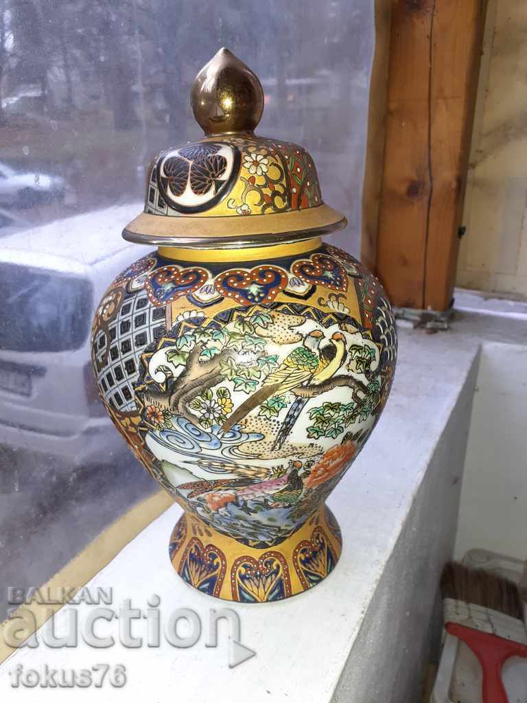 Vasă antică mare Satsuma în relief pictat Satsuma - 5 Vasă antică mare Satsuma în relief pictat Satsuma - 5