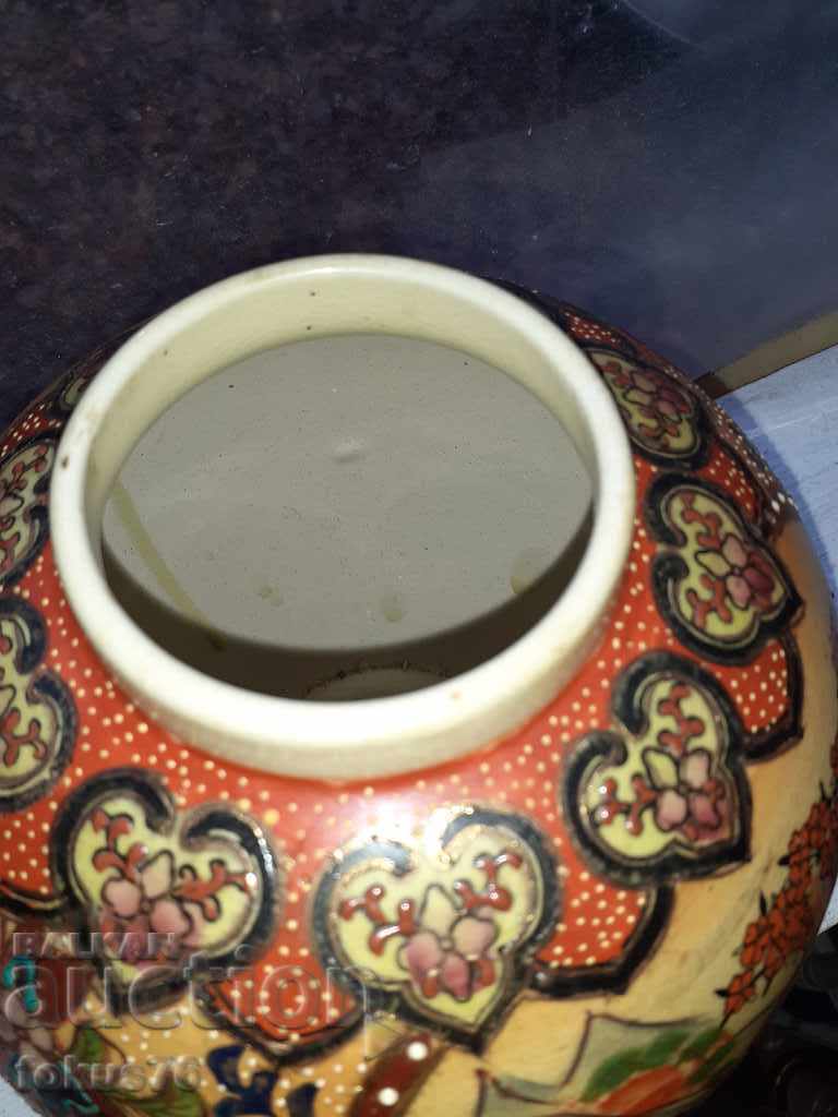 Vasă antică mare Satsuma Borcan din porțelan Satsuma - 5