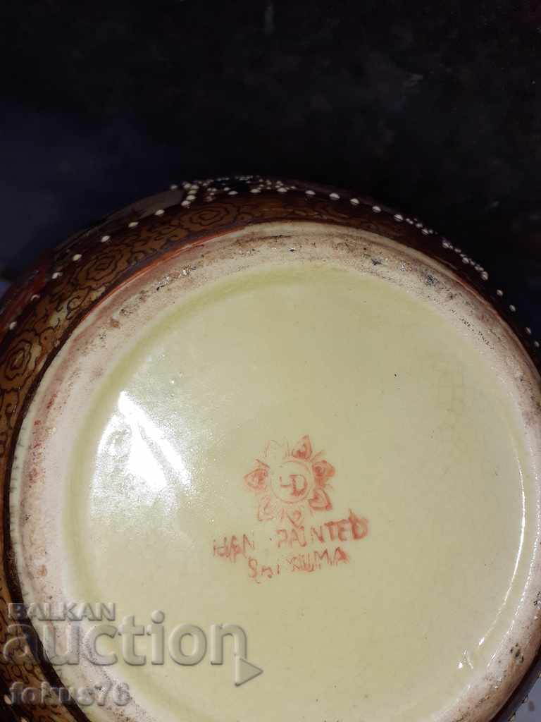 Vasă antică mare Satsuma Borcan din porțelan Satsuma - 6
