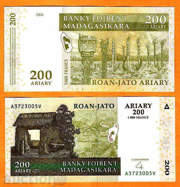 ZORBA AUCTIONS MADAGASCAR 200 ARIARS 2004 UNC