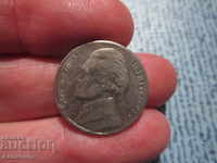 1995 год САЩ - 5 цента буква - P