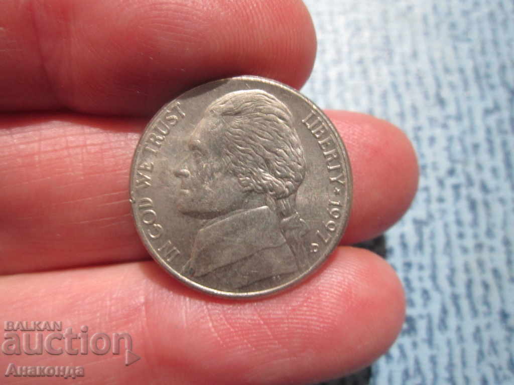 1997 год САЩ - 5 цента буква - D