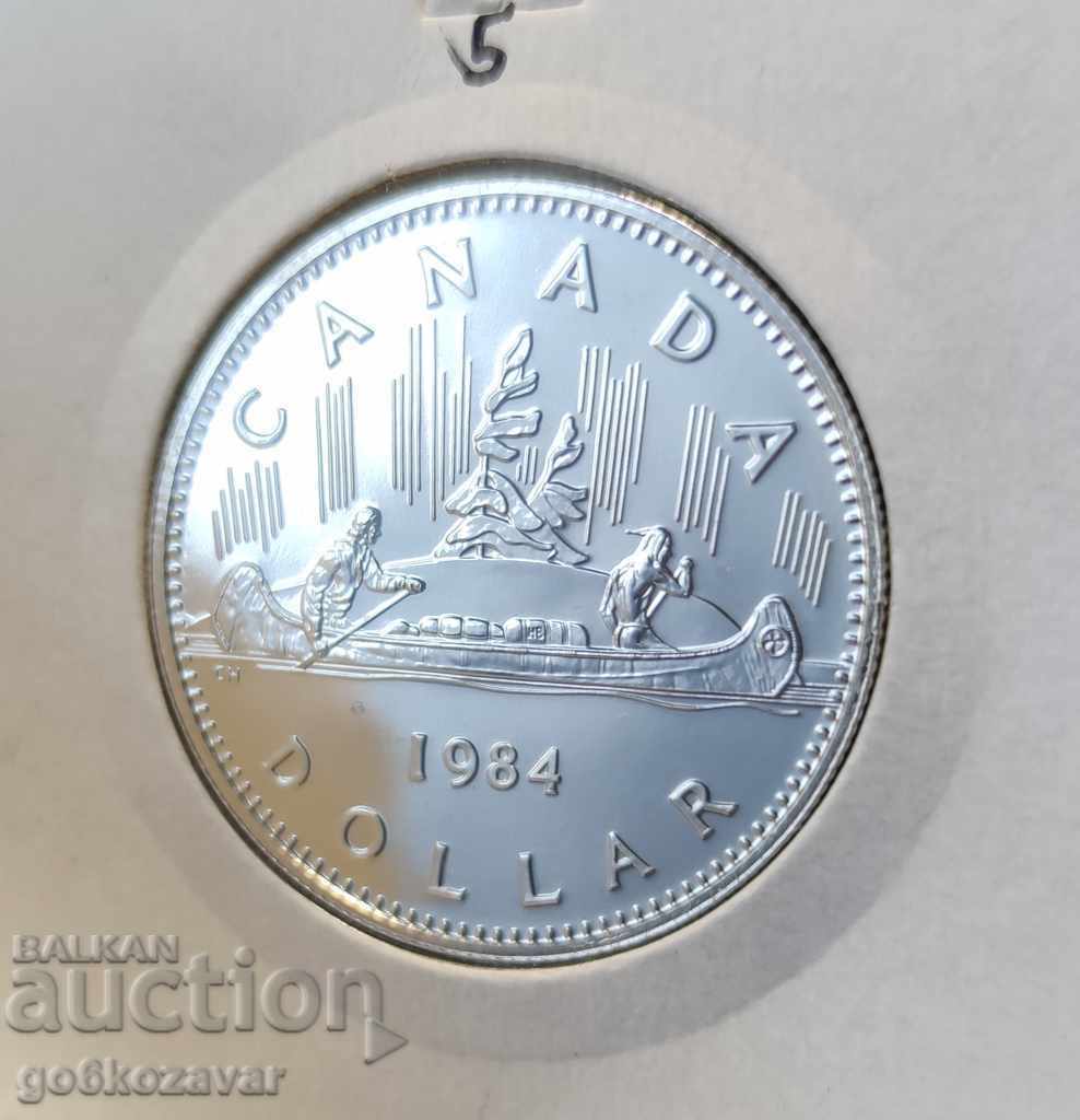 Канада 1 долар 1984г Мат Гланц !