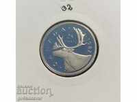 Canada 25 Cent 1982 Matt Glanz Proof!