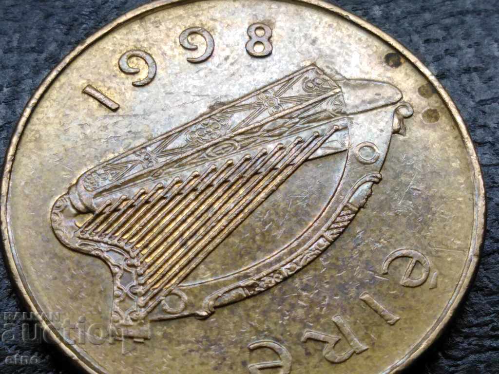 20 Pence 1998 IRELAND, DEFECT, PARASITE METAL FROM THE MATRIX - 6