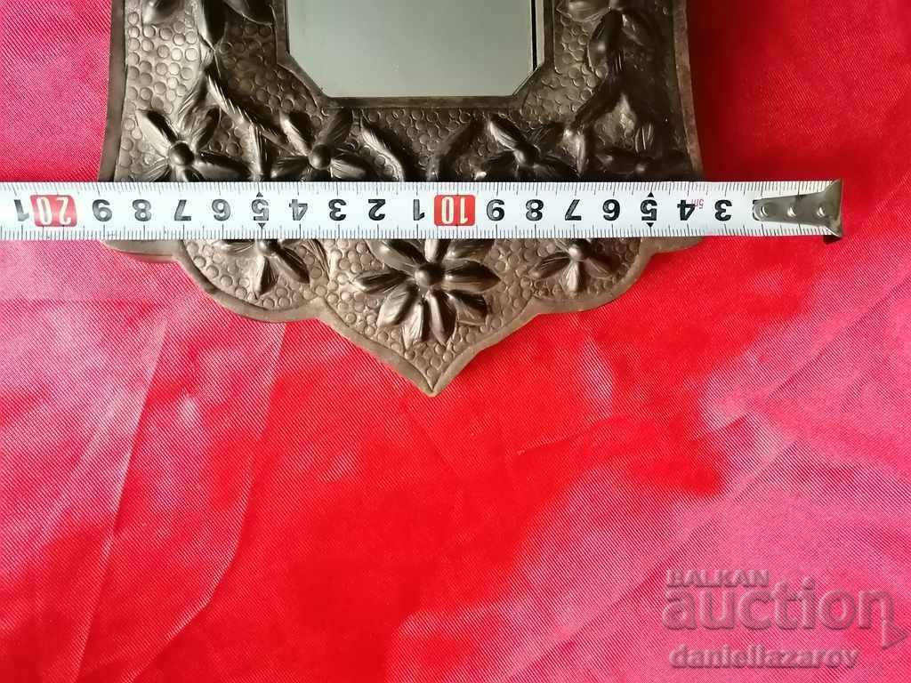 Oglindă de masă antică cu accesorii din alamă - 5