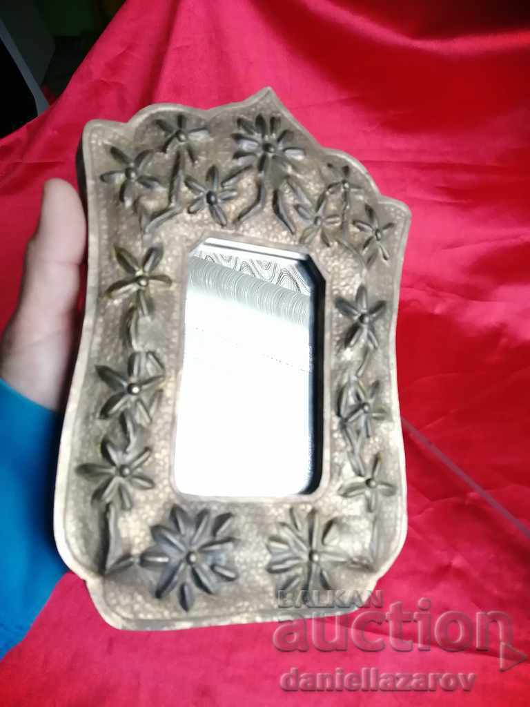 Oglindă de masă antică cu accesorii din alamă - 6