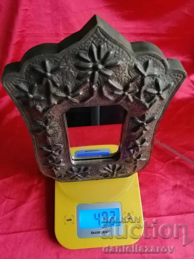 Oglindă de masă antică cu accesorii din alamă - 7