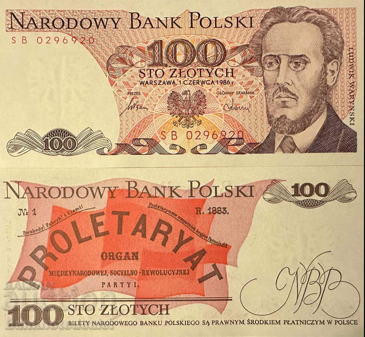 Polonia 100 Zlotych 1986 Pick 143 Ref 6920 Unc