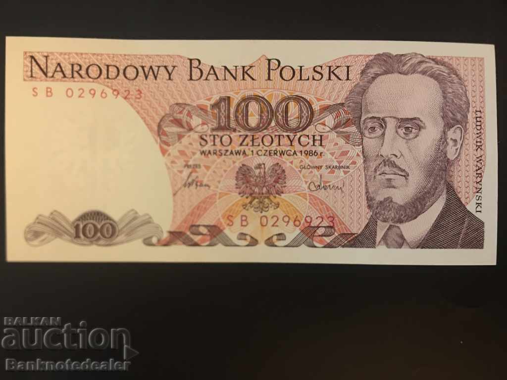 Auction Poland 100 Zlotych 1986 Pick 143 Ref 6923 Unc Auction Poland 100 Zlotych 1986 Pick 143 Ref 6923 Unc