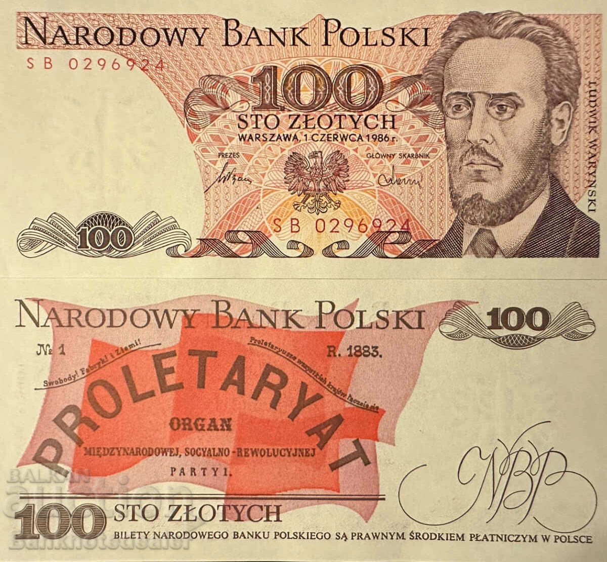 Polonia 100 Zlotych 1986 Pick 143 Ref 6924 Unc