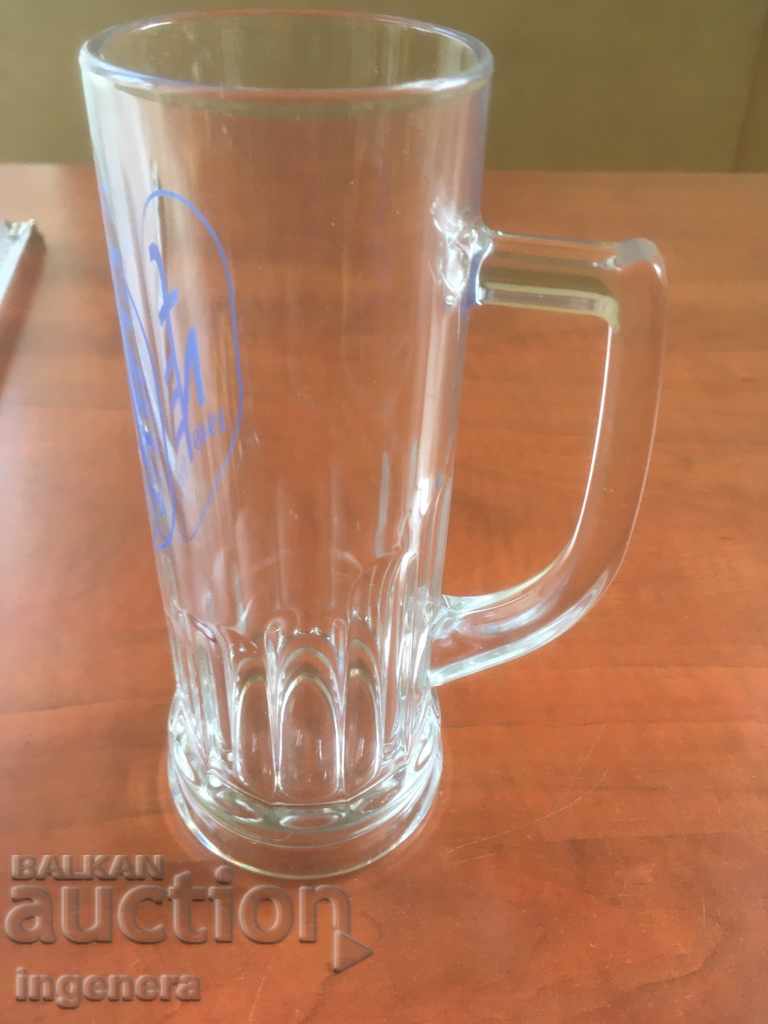 BEER GLASS GLASS ADVERTISING RELIEF THICK GLASS-300ML with price 6.00 BGN | € 3.07 BEER GLASS GLASS ADVERTISING RELIEF THICK GLASS-300ML with price 6.00 BGN | € 3.07