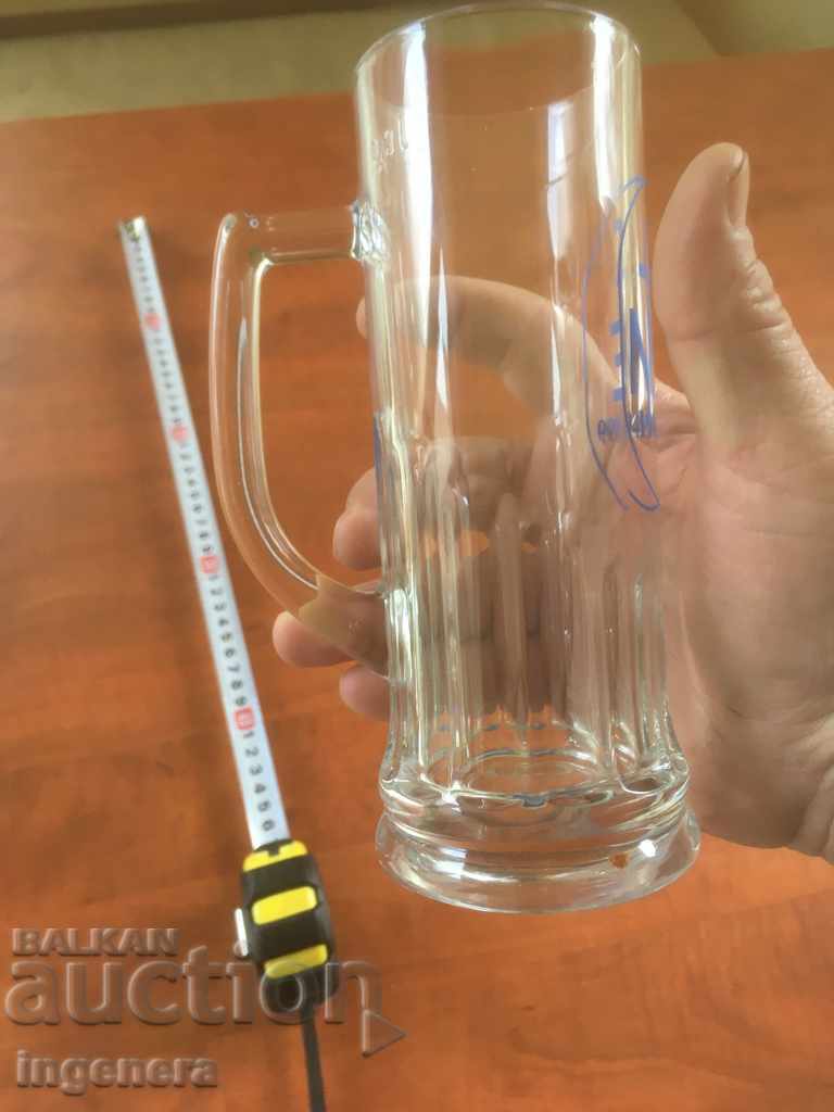 BEER GLASS GLASS ADVERTISING RELIEF THICK GLASS-300ML - 5 BEER GLASS GLASS ADVERTISING RELIEF THICK GLASS-300ML - 5