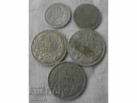 LOT OF FIVE SILVER COINS