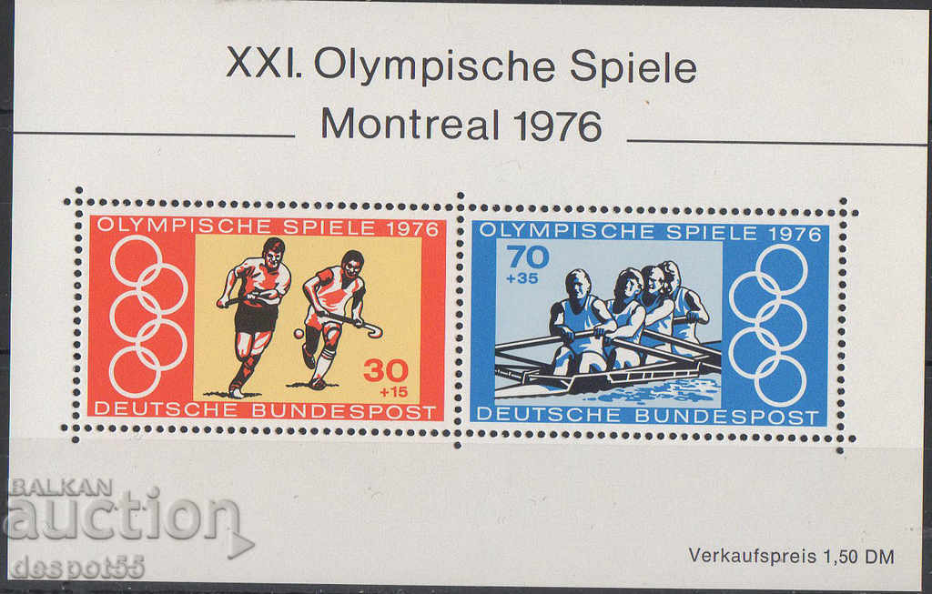 1976. FGD. Jocurile Olimpice - Montreal, Canada. Block.