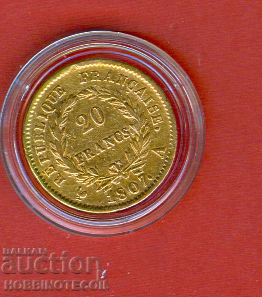 FRENCH FRANCE 20 Franc GOLD GOLD - issue 1807