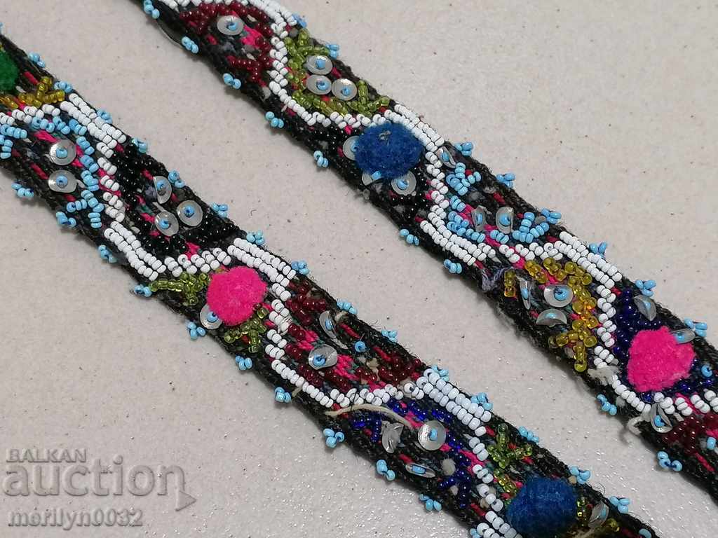 Auction Beaded costume belt blue beaded belt Auction Beaded costume belt blue beaded belt