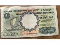 Malaya și Borneo 1 dolar 1959 Pick 8a Ref 3816