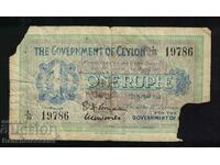 Ceylon 1 Rupees 1917-39 Pick 16 Ref 9786