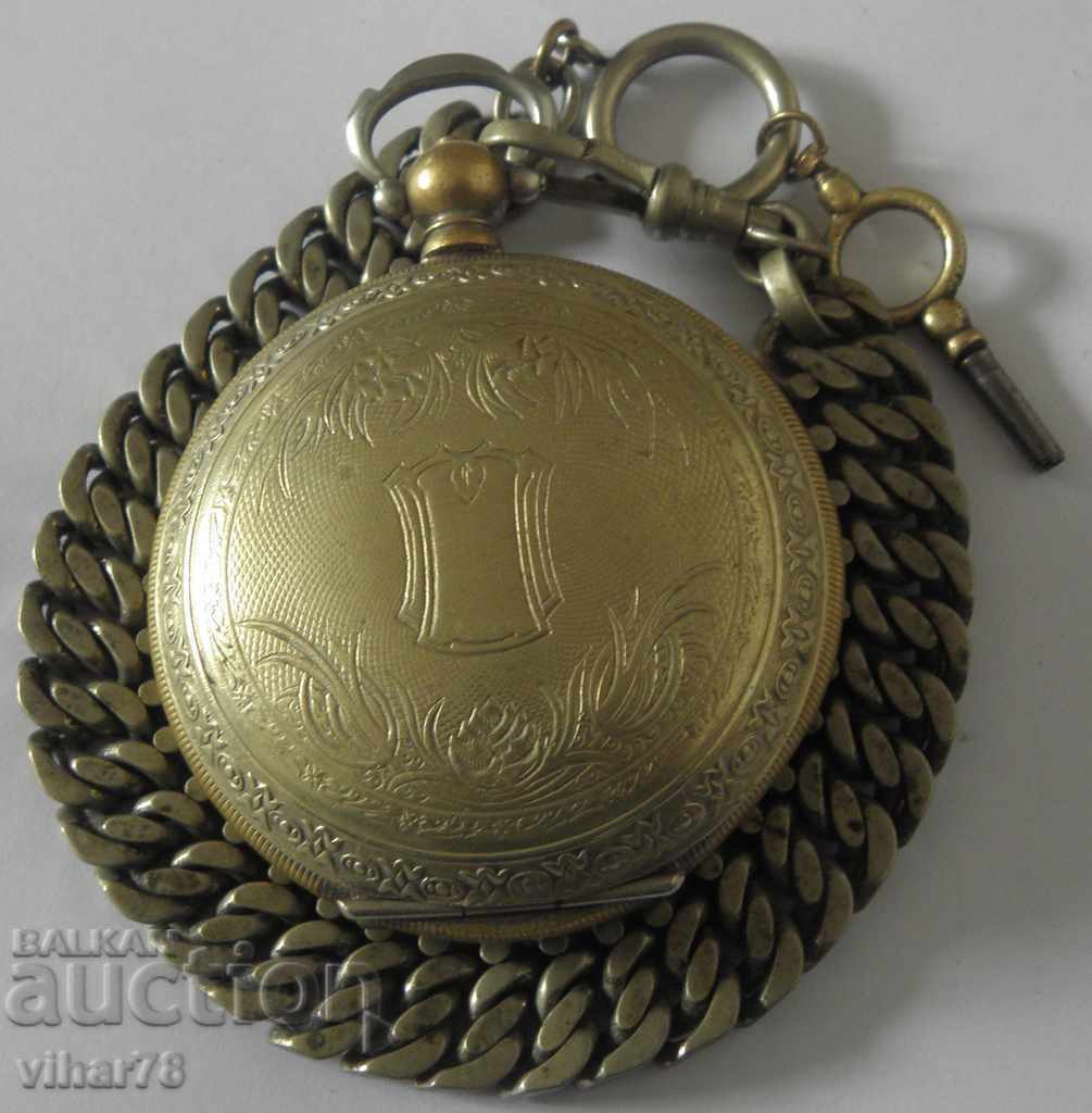 Ceas antic de buzunar otoman 19c cu custec