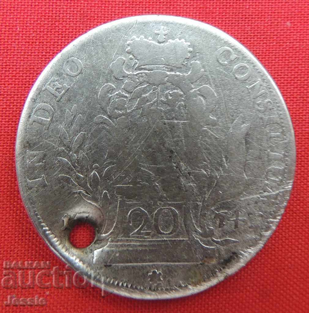 20 кройцера Австроунгария 1774 Е-HG сребро -Йозеф II