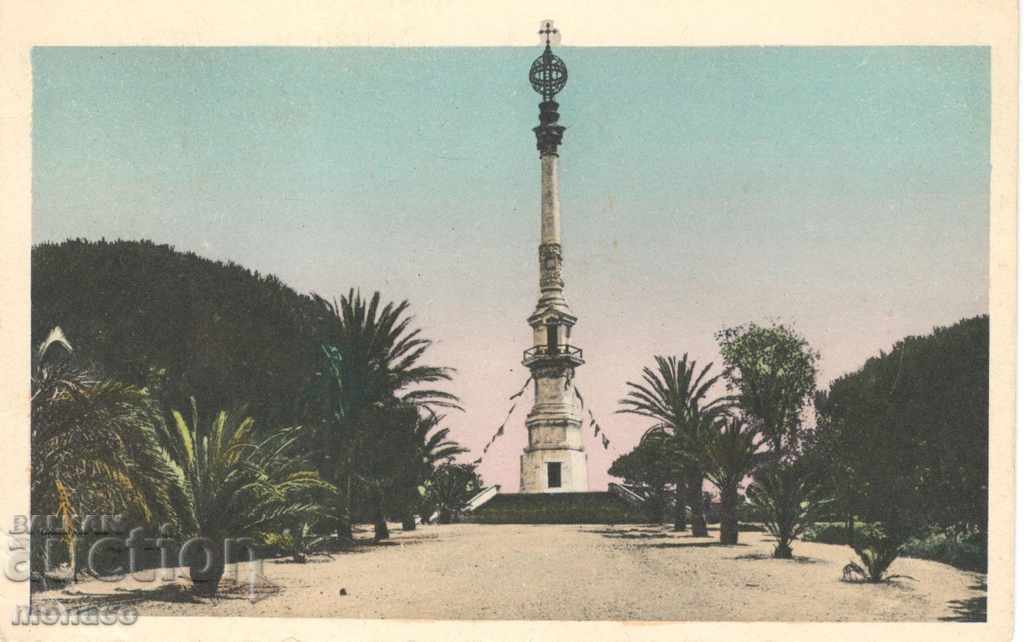 Old postcard - Barcelona, Monument to Cristobal Colon
